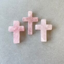 cross, rose quartz (polished)