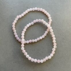 bracelet, rose quartz 4mm bead