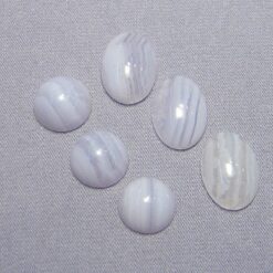 agate, blue lace, 8mm round (cabochon)